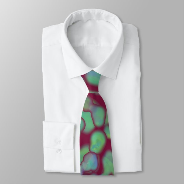 Cravate Bohème Tie Dye Motif sans couture Turquoise violet (Attaché)