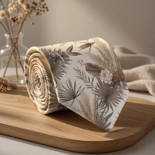 Cravate Boho beige plante