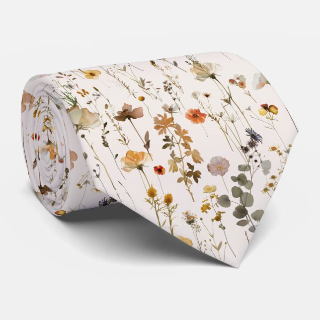Cravate Boho Fleur Sauvage (Roulé)