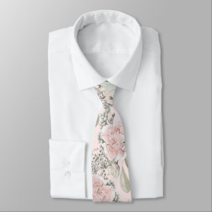 Cravate Boho rose floral clair et poussiéreux Groomsman ca