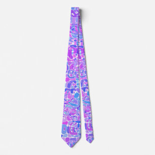 Cravate Boho Trippy Super coloré Abstrait Blob Mosaïque