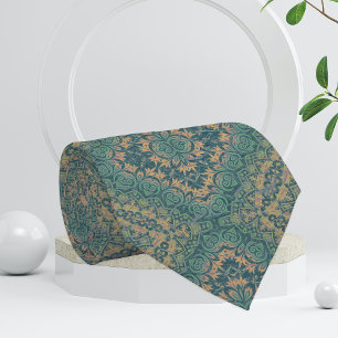 Cravate Boho Turquoise Et Beige Ancien En Danger