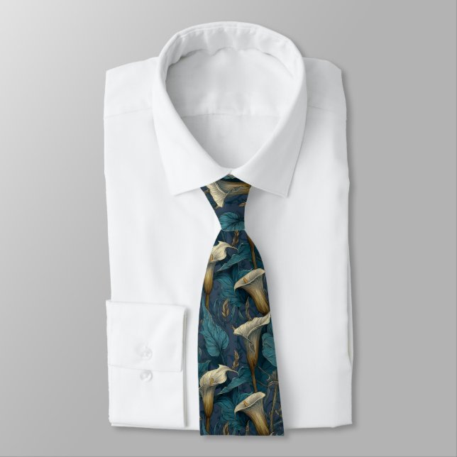 Cravate Bold Groomsmen Calla Lilies Floral (Attaché)