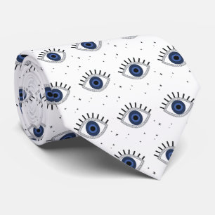 Cravate Bonne chance bleu oeil talisman grec tradition