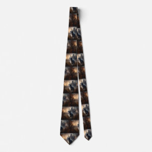 Cravate Bordure Collie Halloween effroi