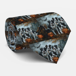 Cravate Bordure Collie Halloween nuit Chien ravir