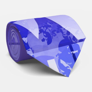 Cravate Bordure géométrique dégradé violet bleu lisse 