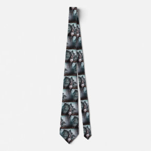 Cravate Boston Terrier Halloween effrayant