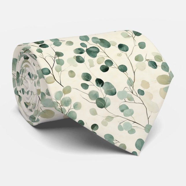Cravate Botanical Pressed Leaves Pattern – Fern Print (2) (Roulé)