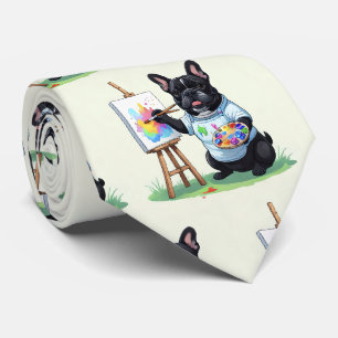 Cravate Bouledogue français artiste French Bulldog