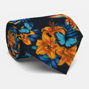 Cravate Bouquet tropical