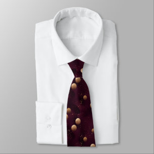 Cravate Bourgogne avec motif pois or