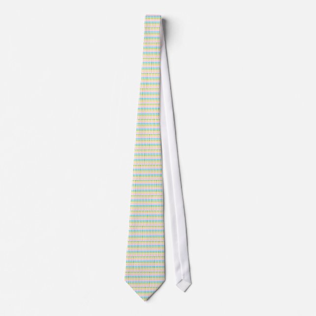 Cravate Bouton bleu rose jaune motif accessoires tendance (Devant)