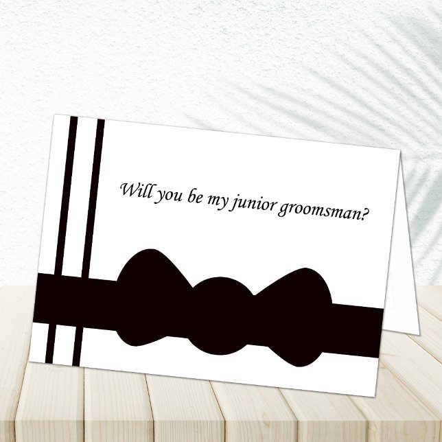 Cravate Bow Noir Junior Groomsmen Cartes (Créateur téléchargé)
