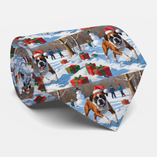 Cravate Boxer Christmas Festive Scène de neige