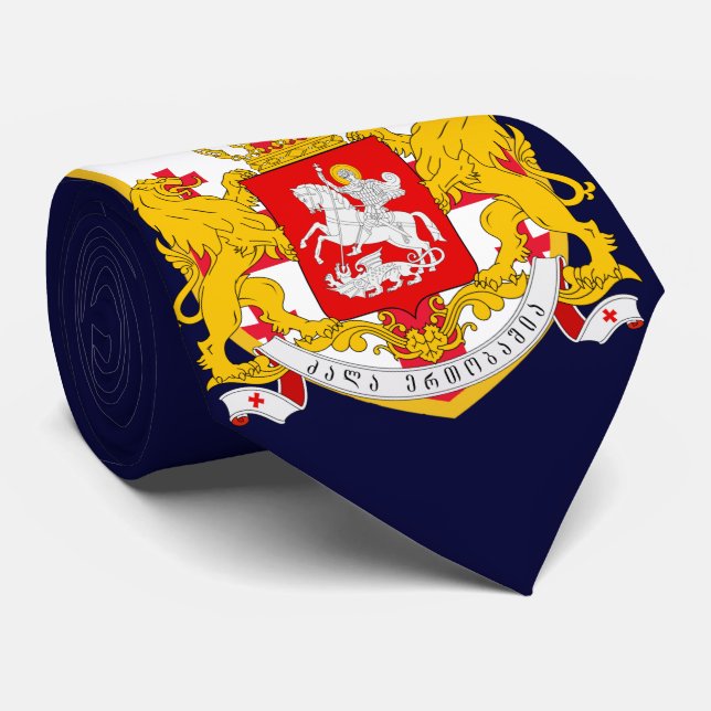 Cravate Bras de manteau de drapeau de la Géorgie (Roulé)
