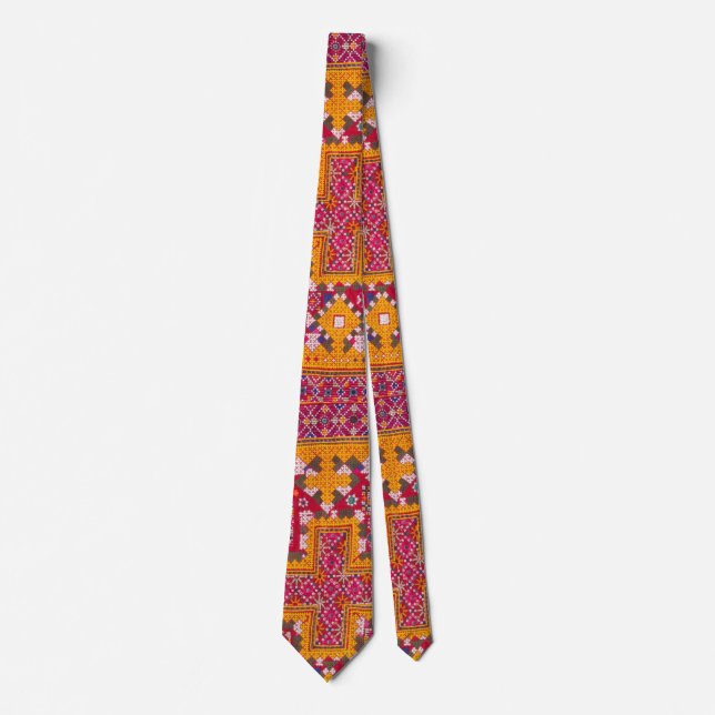 Cravate Broderie indienne colorée Imprimer (Devant)