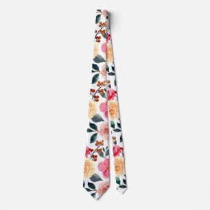 Cravate Brosse verte Peach Joli motif floral