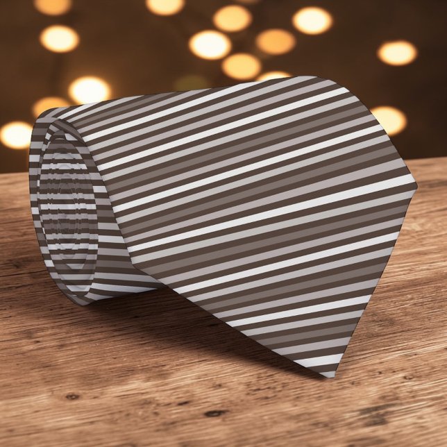 Cravate Brown Color Stripes Necktie (Créateur téléchargé)