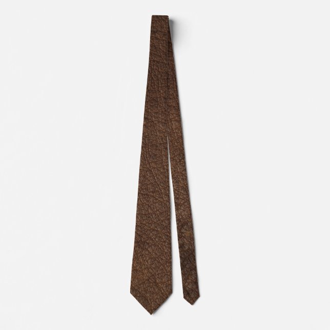 Cravate Brown Tan Faux Cuir Imprimer Mariage Groomsmen (Devant)