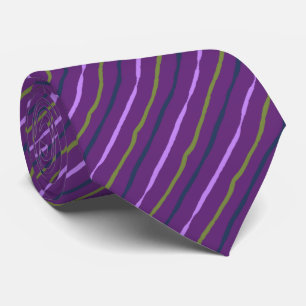 Cravate Brush Stroke Striped Purple Deux côtés