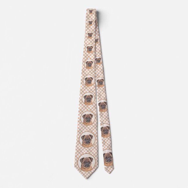 Cravate Bruxelles Griffon Smooth Painting Original Chien A (Devant)