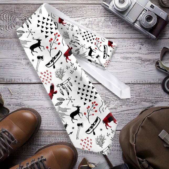 Cravate Buffalo Adventures Black and Red Plaid ID599 (Créateur téléchargé)