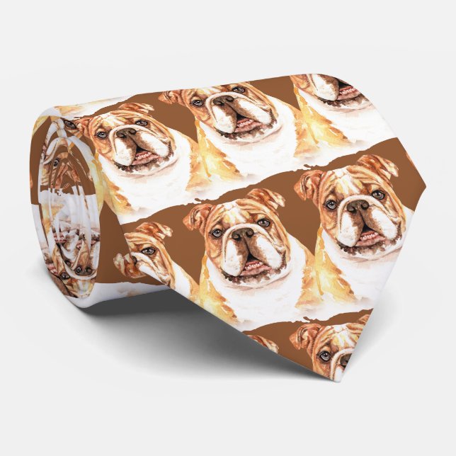 Cravate Bulldog anglais Brown (Roulé)