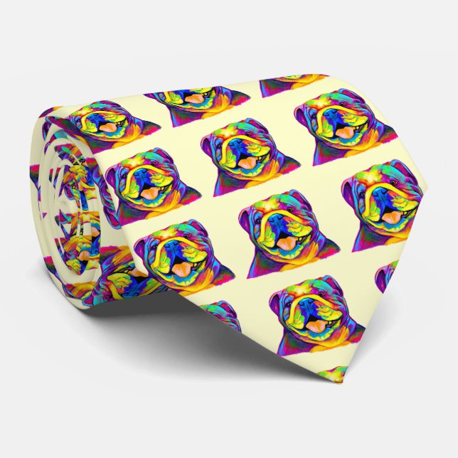 Cravate Bulldog dans les couleurs (Roulé)