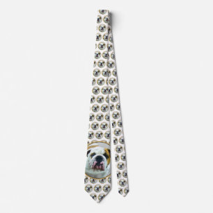 Cravate Bulldog Painting - Joli art original chien