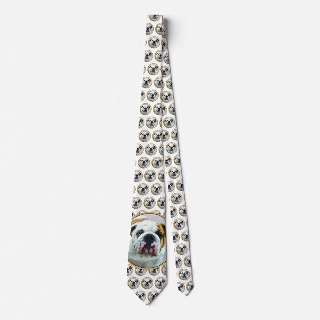 Cravate Bulldog Painting - Joli art original chien (Devant)