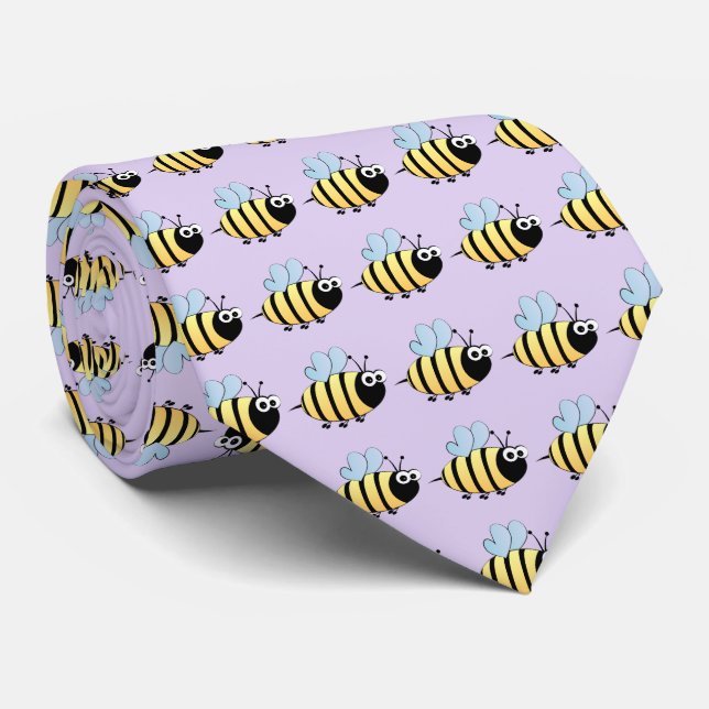Cravate Bumble bee dessin animé enfants (Roulé)