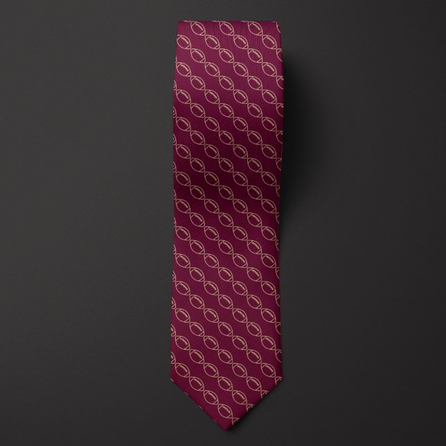 Cravate Burgundy et Gold Football (Créateur téléchargé)