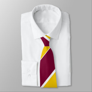 Cravate Burgundy et Gold Large bande régimentaire
