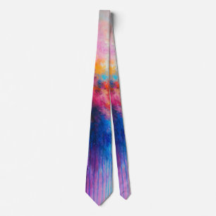 Cravate Burst de Couleurs Radieuses Art Abstrait