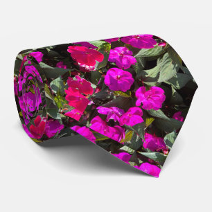 Cravate Cadeau de mariage abstrait d'art floral rose