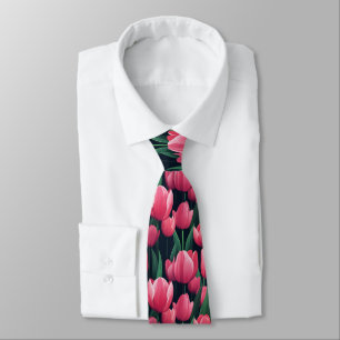 Cravate Cadeau mignon pour petit ami Fleur de tulipe