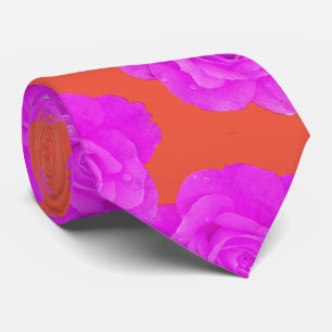 Cravate Cadeau moderne de rose florale orange rose violet