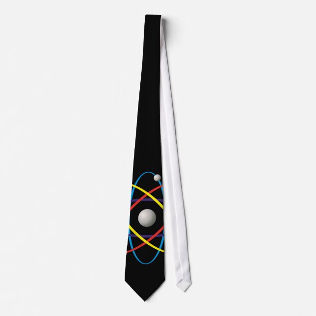 Cravate Cadeau nerd multicolore du symbole | d'atome (Devant)