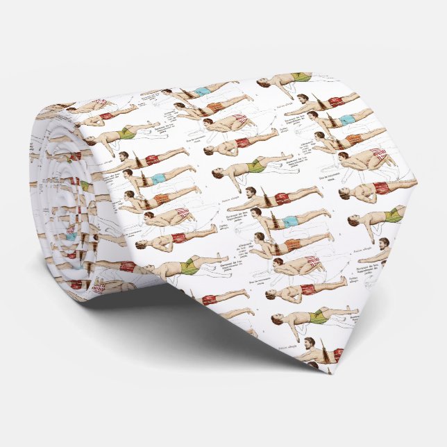 Cravate Cadeau unique pour le cru de nageur comment nager (Roulé)