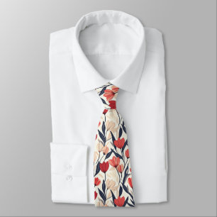 Cravate Cadeaux de la Saint-Valentin Chic Pour Papa Tulipe