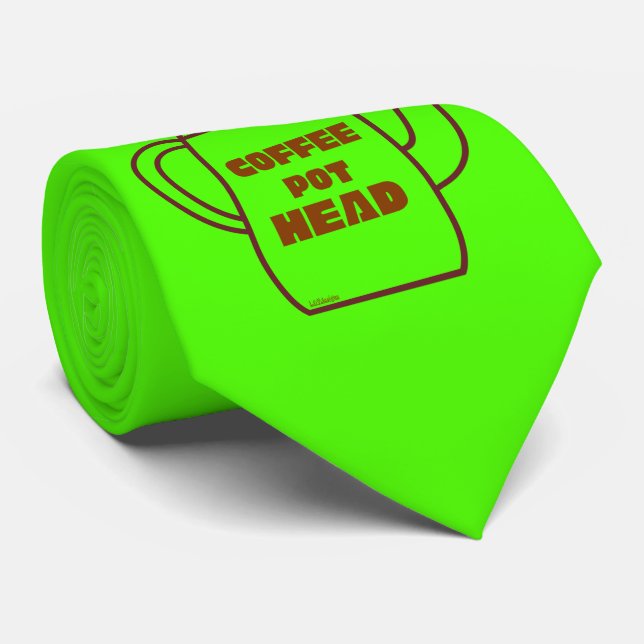 Cravate CAFÉ POT TÊTE drôle de jeu de café idée cadeau (Roulé)