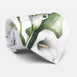 Cravate Calla lilies aquarelle