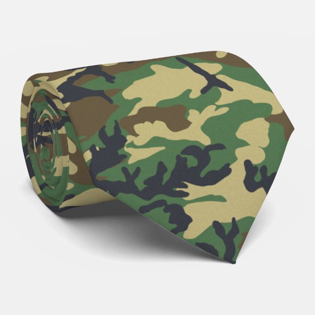 Cravate Caméra militaire Woodland (Roulé)
