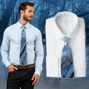 Cravate Camo Blue Sky Trees