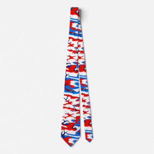 Cravate Camo rouge blanc et bleu