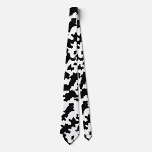 Cravate Camouflage Abstrait noir et blanc