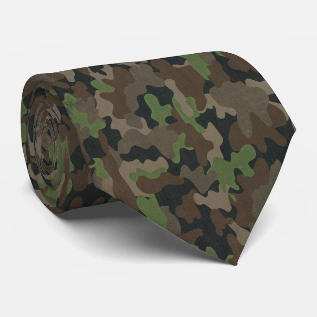 Cravate camouflage armée tactique militaire élégant Hunter (Roulé)