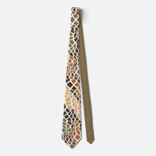 Cravate Camouflage de peau de serpent rustique Motif Beige