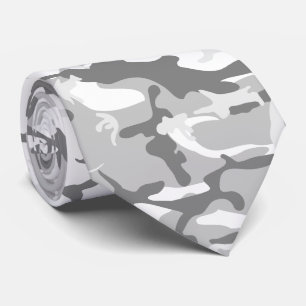 Cravate Camouflage gris neige d'hiver, Militaire, Armée